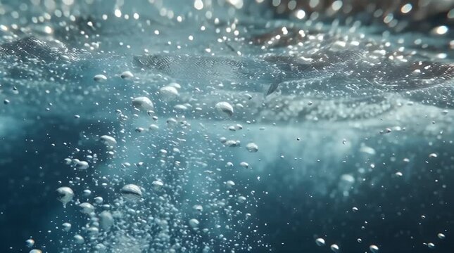 Orange Fruit Falling into Water with Bubbles