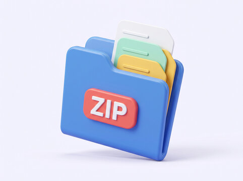 Modern data storage icon for compressed file archives