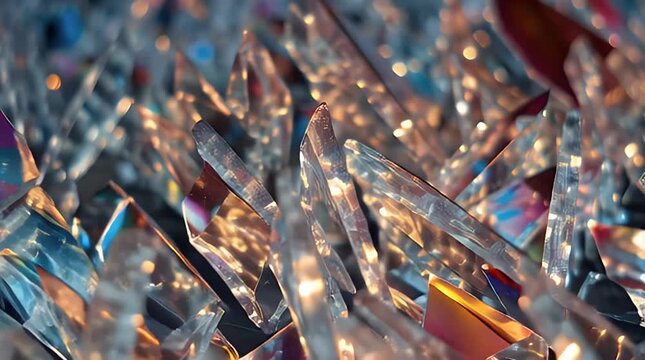 Colorful Crystals with Reflective and Abstract Texture