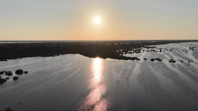 Amazonian Sunrise At Novo Airao In Amazonas Brazil. Anavilhanas National Park. Sunrise Landscape. Amazon Rainforest. Amazonian Sunrise In Novo Airao In Amazonas Brazil. Wildlife Skyline. Sunrise Sky.
