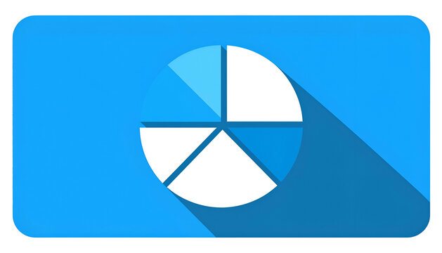 Blue icon shows a pie chart with five sections, shades of blue/white