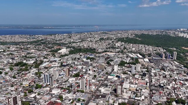 Manaus Skyline At Manaus In Amazonas Brazil. Highrise Buildings. Downtown District. City Life Scenery. Manaus Skyline In Manaus In Amazonas Brazil. Beautiful Cityscape.