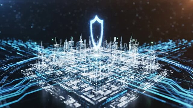 Digital Compliance System with Glowing Green Checkmarks Over Futuristic Abstract Network