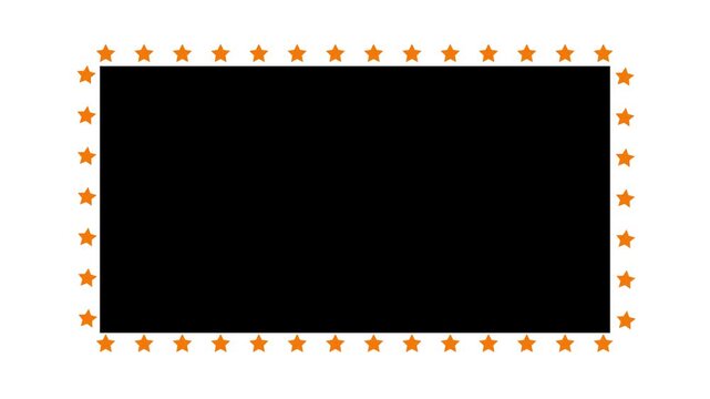Horizontal 4K video. Loop animation. Blue frame with white spinning stars with green screen for keying. Social media template for USA 250. Independence Day, 4th of July concept. Copy space for text