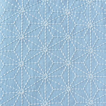 Sashiko asanoha pattern pale blue textile texture