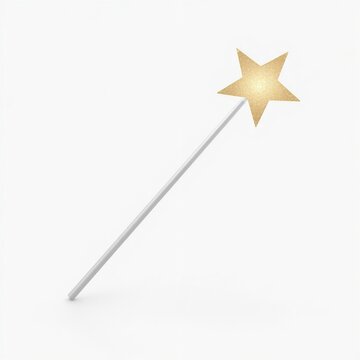 3D minimalist magic wand with stardust