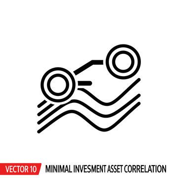 Minimalist Investment Asset Correlation Icon
