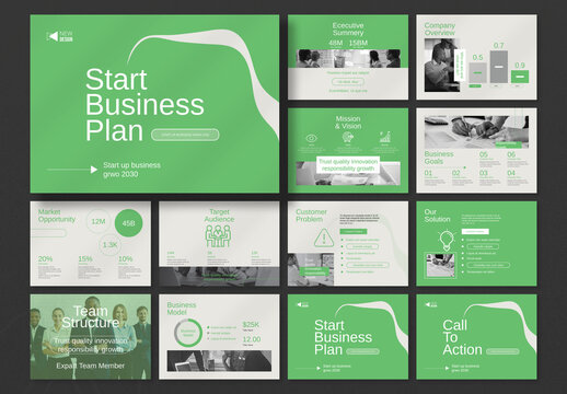 Start Business Plan Landscape Template