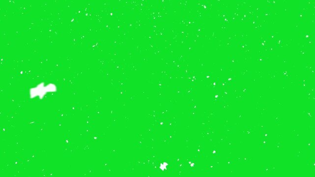 isolated falling snow with green screen background