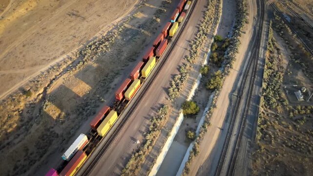 Red and yellow train cars