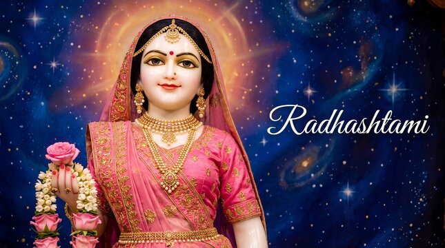 Radha Ashtami: Divine Goddess in Pink Attire