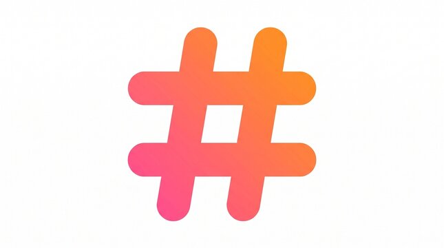 pink and orange hashtag icon
