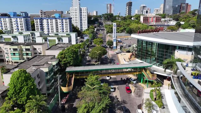 Manaus Skyline At Manaus In Amazonas Brazil. Downtown District. Highrise Buildings Skyline. City Life Traffic. Manaus Skyline In Manaus In Amazonas Brazil. Beautiful Cityscape.