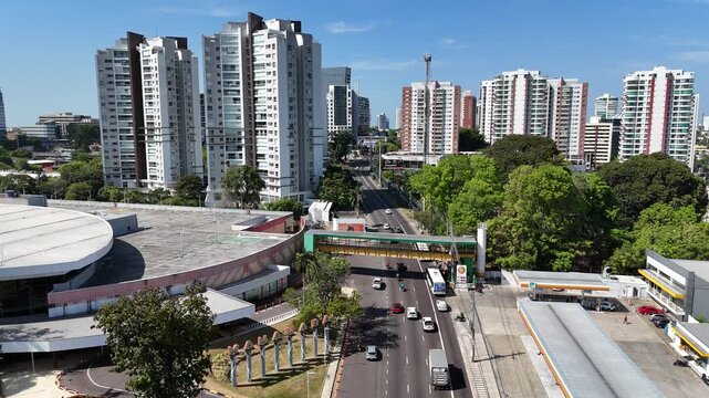 Manaus Skyline At Manaus In Amazonas Brazil. Highrise Buildings. Downtown District. City Life Scenery. Manaus Skyline In Manaus In Amazonas Brazil. Beautiful Cityscape.