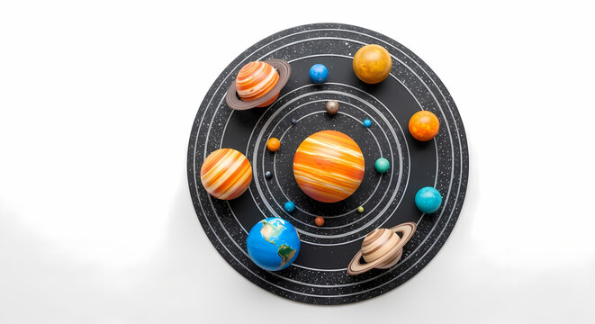 Solar System Model Planets Orbiting Sun, Educational Toy for Kids  Science