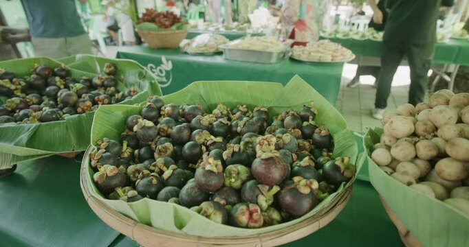 Tropical asian Thai fruit traditional market located food Thailand