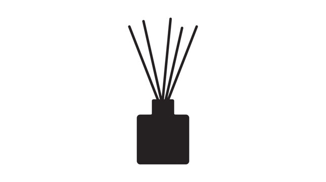 Black reed diffuser bottle with sticks icon.