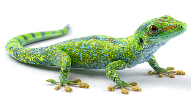 green lizard isolated 