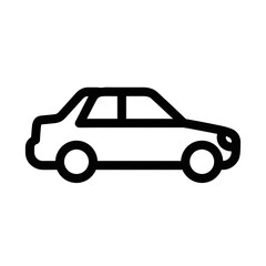 Naklejka premium Simple Black and White Sedan Car Icon Outline