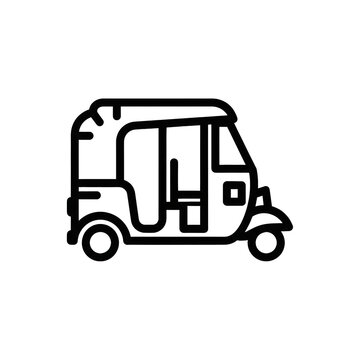 Auto Rickshaw Tuk Tuk Icon Line Art Illustration