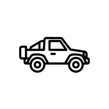 Off-road vehicle minimalist line art icon