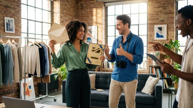 Casual Business Meeting in Clothing Store with Diverse Group of People
