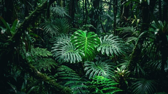 Tropical palm leaves