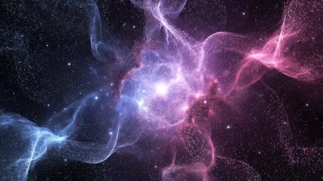 Cosmic nebula explosion in deep space timelapse