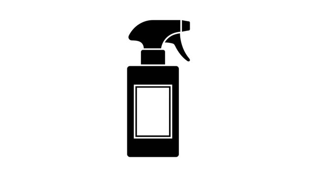 Black spray bottle icon with trigger nozzle design.