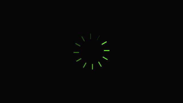 oading wheel animation - Animated spinning load icon with alpha layer transparent background. Loading circle icon animation on green background.HD vidio...