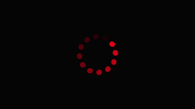Glowing dots spinning animation Loading wheel animation - Animated spinning load icon with alpha layer transparent background. downloading process icon. Loading wheel animation. 4k vidio..