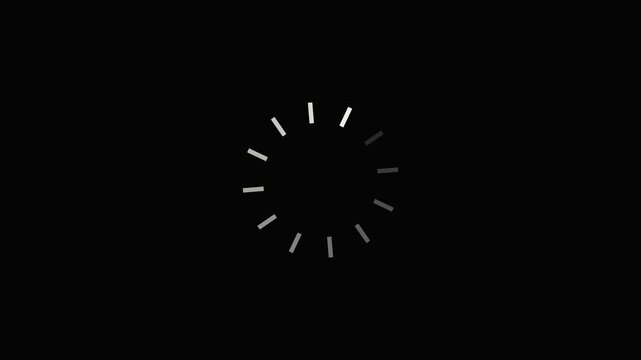 Animated spinning waiting icon on white background. Loading circle.animated circle loading Animated circular loading mark Loading circle icon background with alpha matte, glowing wheel animation.. HD 