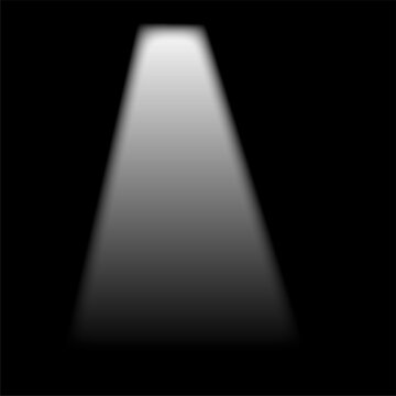 Bright white spotlight beam illuminating center of solid black background creating high contrast atmospheric glow with soft edge visual focus