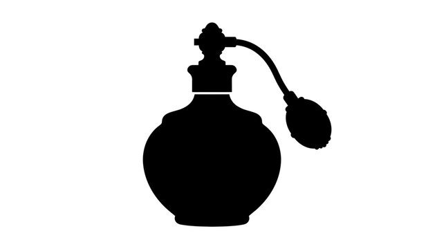 Vintage Perfume Bottle Silhouette with Atomizer.