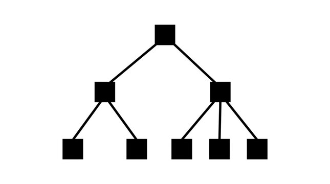 Abstract Binary Tree Structure, Data Organization, Network Diagram