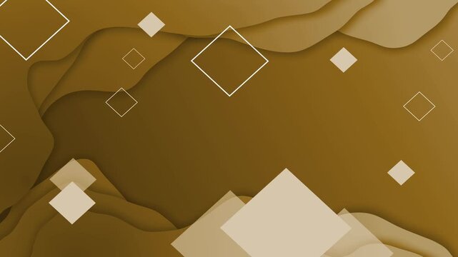 Abstract layered background with floating geometric diamond shapes and soft paper cut waves animation