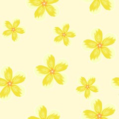 Obraz premium seamless pattern with yellow flowers