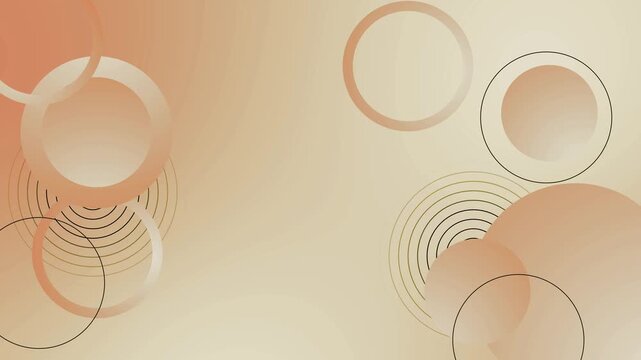 Soft abstract background with overlapping circles and ring shapes animation