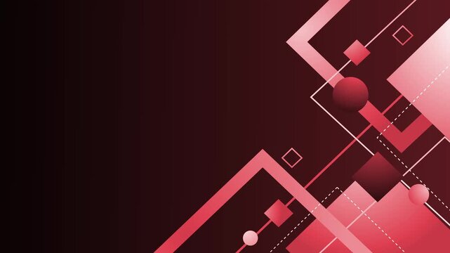 Abstract geometric background with diagonal shapes lines and circles animation