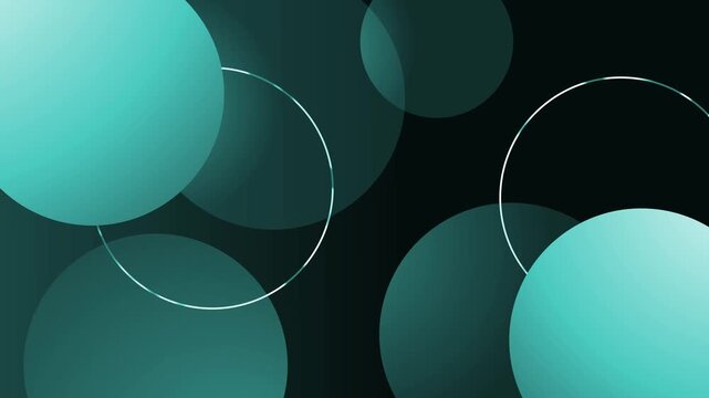 Abstract circle background with soft glowing shapes on a dark navy backdrop simple modern design with overlapping circles and clean lines animation