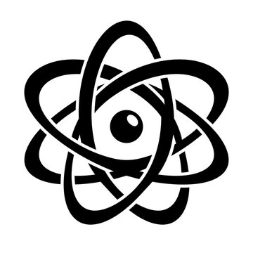 Atom quantum physics nuclear in science molecule energy of icon vector illustration node orbit electron
