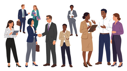 Obraz premium Diverse Business People Group Set, Professional Office Workers and Corporate Team Members