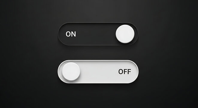 Modern toggle switch on and off design.
