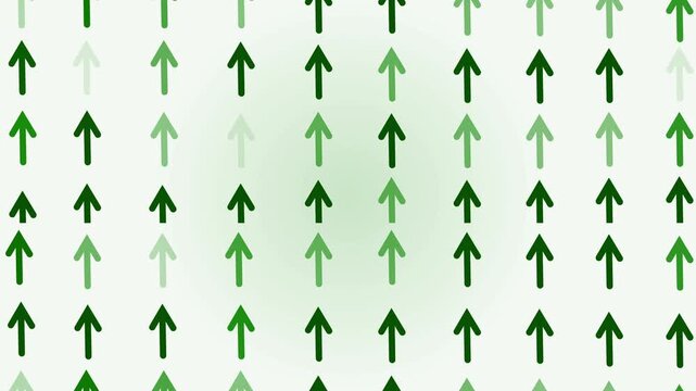 Glowing upward arrows background showing growth progress and direction in a simple abstract pattern animation