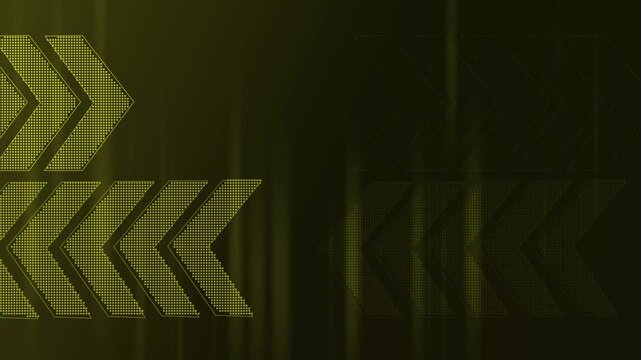 Abstract background with glowing chevron arrows and digital pattern suggesting movement direction speed animation