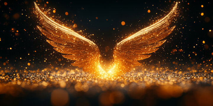 Glowing golden wings