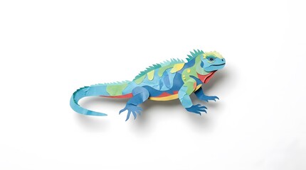 Fototapeta premium Colorful Paper Gecko Toy with Bright Scales