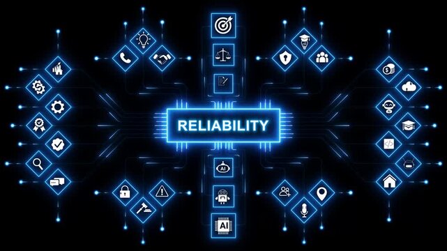 System reliability engineering with performance monitoring and stability optimization for digital infrastructure with neon toolbox any item use for animation
