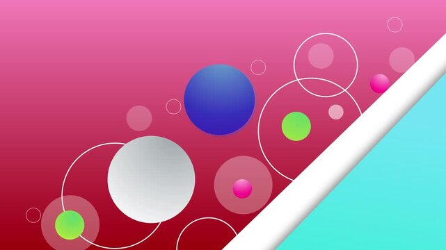 Abstract background with gradient glowing circles diagonal fold modern and clean design animation