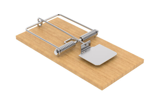 Mousetrap on white background. Isolated 3D illustration